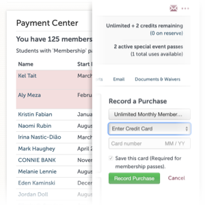 Store credit cards and easily set students up on monthly recurring passes to build a loyal student base.